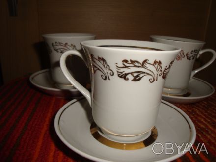 продам 6 кофейных чашек с блюдцем,производитель Украина,материал керамика(фарфор. . фото 1