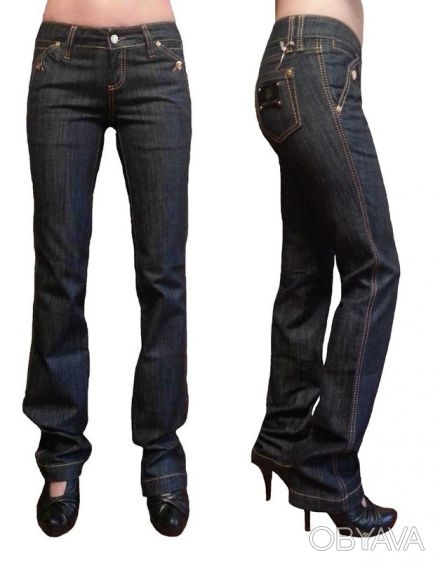 Продам женскую серую, прямую модель джинсов без потертостей, в наличии размер 25. . фото 1