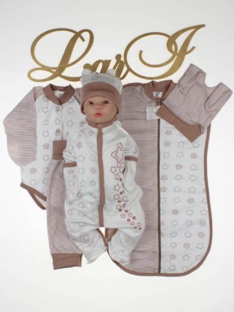 Набор для новорожденных "Стиляжка" с боди - 6 предметов
В комплекте:
- человечек. . фото 2