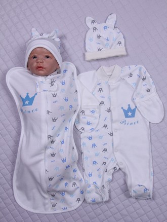 Набор для новорожденных "Принц" - 4 предмета
В комплекте:
- европеленка
- комбин. . фото 3