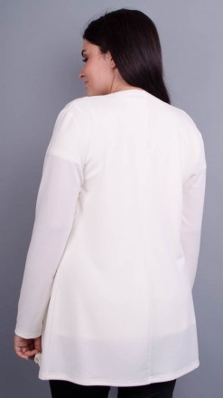 Дона. Жакет+блуза для женщин больших размеров.
Цвет: молоко
Материал: плательный. . фото 5