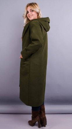 Сарена. Женское пальто-кардиган больших размеров.
Цвет: олива
Материал: кашемир
. . фото 5
