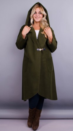 Сарена. Женское пальто-кардиган больших размеров.
Цвет: олива
Материал: кашемир
. . фото 2