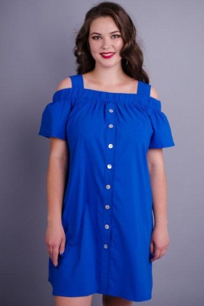 Платье рубашка Клариса
Цвет: электрик
Материал: рубашечная ткань
Размеры: 50-52,. . фото 3