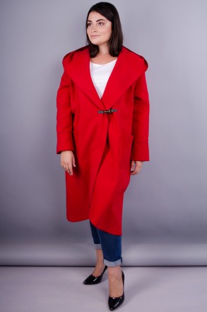 Сарена. Женское пальто-кардиган больших размеров.
Цвет: красный
Материал: кашеми. . фото 4