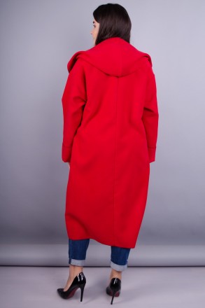 Сарена. Женское пальто-кардиган больших размеров.
Цвет: красный
Материал: кашеми. . фото 5