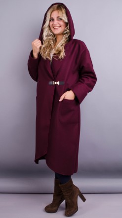 Сарена. Женское пальто-кардиган больших размеров.
Цвет: бордо
Материал: кашемир
. . фото 4