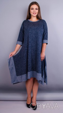 Адажио. Прелестное платье больших размеров.
Цвет: синий
Материал: трикотаж ангор. . фото 1