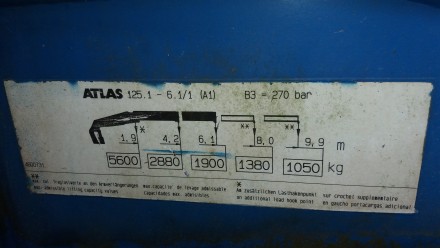 Кран маніпулятор ATLAS AK 125.1 1996р. вантажопідйомність біля себе 5600кг на 6.. . фото 8