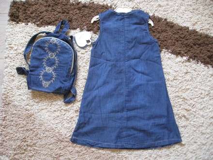 Платье джинсовое для девочки Moonstar Турция.Возраст 4-7 лет.Цвет темно-синий.Дж. . фото 4