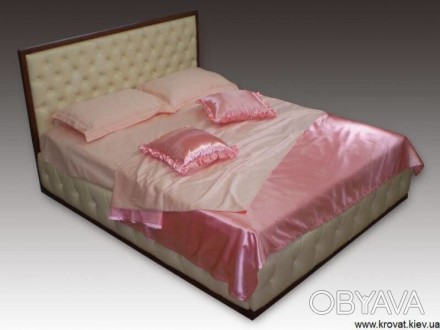Двуспальная кровать с подъемным механизмом, с ящиком для постельного белья, дере. . фото 1