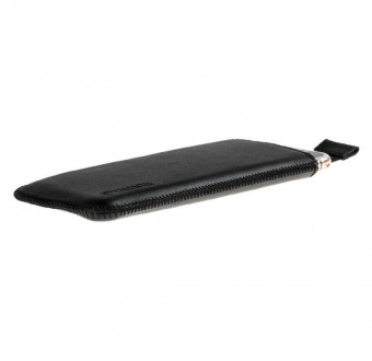 Кожаный чехол-карман Valenta черного цвета для телефона Samsung Galaxy S10 Plus.. . фото 5