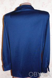 Блуза женская,р. 48-50,
 темно  - синяя, 100% полиестер,.
 Длина 65, рукав 53 . . фото 6