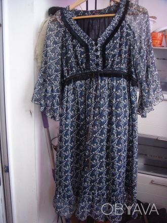 Продам шифоновое платье сине-черно-белого цвета 44-46 размера турецкой марки Twi. . фото 1