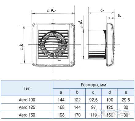 Осевой вытяжной вентилятор Blauberg Aero 100/125/150 - это бытовой вентилятор дл. . фото 1