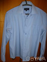 Продам: 1) рубашку подростковую, размер 146, насыщенного голубого цвета с длинны. . фото 2