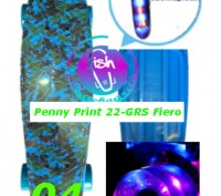 Скейт Penny Print 22-GRS Fiero лонгборд пенни 56 см fish cruiser skate board све. . фото 6