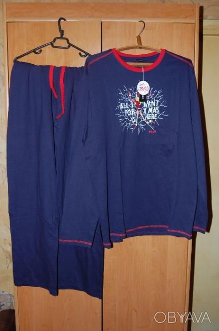 Мужская пижама фирмы Yamamay (Италия).
100% хлопок.
Цвет синий с принтом.
В н. . фото 1