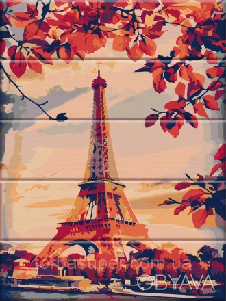 Картина по номерам на дереве "Париж" (размер 30*40см) станет прекрасным украшени. . фото 1