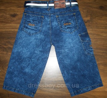 Бриджи удлиненные джинсовые "варёнки" для мальчиков. Модель от турецкого произво. . фото 3