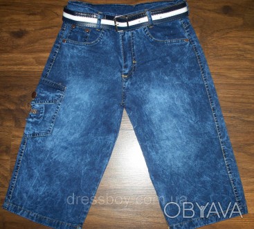 Бриджи удлиненные джинсовые "варёнки" для мальчиков. Модель от турецкого произво. . фото 1