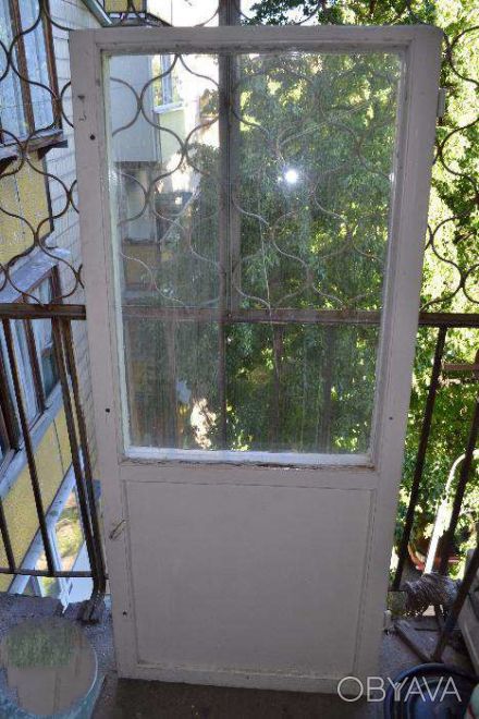 Продам один балконный блок со стеклом из двух открывающих дверей в нормальном со. . фото 1