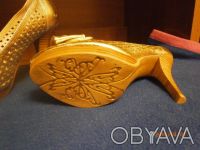 Красивые женские итальянские туфли (Basconi), золотистого цвета. В хорошем состо. . фото 3