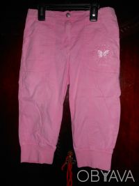 1) розовые бриджы ,стрейчевые,с карманами,низ штанины на манжете,на 6 лет,TRUSSA. . фото 2