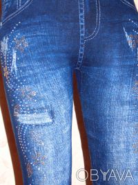 Лосины под джинс со стразами , качество отличное, плотные.

Материал: 80% хлоп. . фото 10