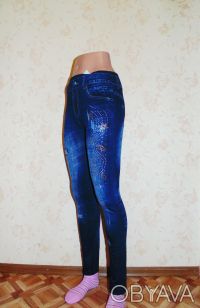 Лосины под джинс со стразами , качество отличное, плотные.

Материал: 80% хлоп. . фото 3