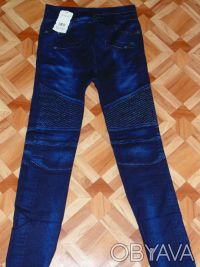 Бесшовные , плотные лосины, имитация джинсов, качество отличное.Цвет темно-синий. . фото 8