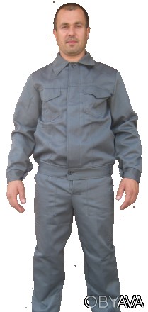 Рабочий мужской костюм серый состоит из куртки и брюк. Ткань Гретта. Цвет серый . . фото 1