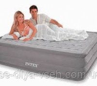 Надувная кровать Intex 66958 Ultra Plush 152х203х46см с насосом 220В. Надувная К. . фото 2