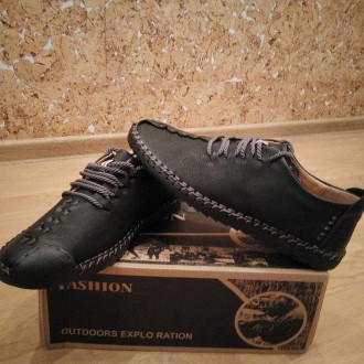 Це прошиті Men British Soft Manual Casual Oxford Shoes "Meniko" відображає ретро. . фото 9