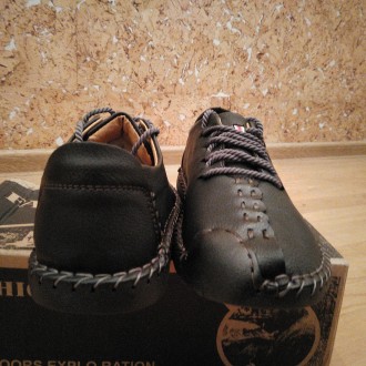 Це прошиті Men British Soft Manual Casual Oxford Shoes "Meniko" відображає ретро. . фото 13
