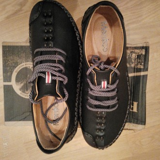 Це прошиті Men British Soft Manual Casual Oxford Shoes "Meniko" відображає ретро. . фото 8