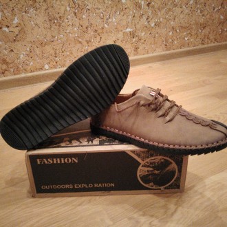 Це прошиті Men British Soft Manual Casual Oxford Shoes "Meniko" відображає ретро. . фото 5