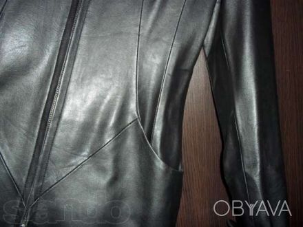 новое женское пальто \кож-зам\ворот-стойка\ размер-(М). . фото 1