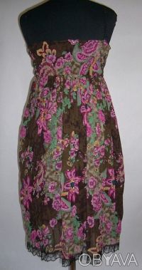 Сарафан молодежный, верхний слой из гипюра с люриксом, юбка плиссированная, по н. . фото 3