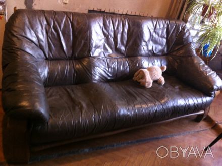 Натуральный кожаный диван 
Для гостиной 
100 % натуральная кожа, каркас из нат. . фото 1