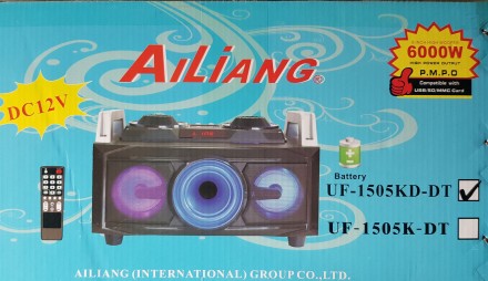 Описание
Портативный бумбокс UF-1505KD-DT марки Ailiang мощностью 100 Вт. Blueto. . фото 8