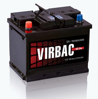 Аккумулятор Virbac Classic, Dilen 60 (6СТ-60-Аз 480 А, "+" справа) M3
. . фото 2