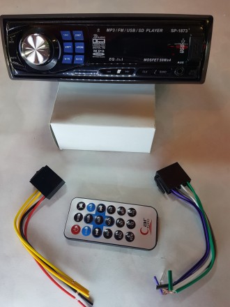 Магнитола с съемной панелью SP-1873 USB SD имеет встроенный дисплей Текстово-сим. . фото 3