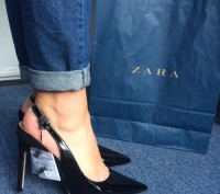 Туфли Zara на шпильке10,5см,
лаковые кожа внутри и снаружи ,
 Пятка открыта и . . фото 5