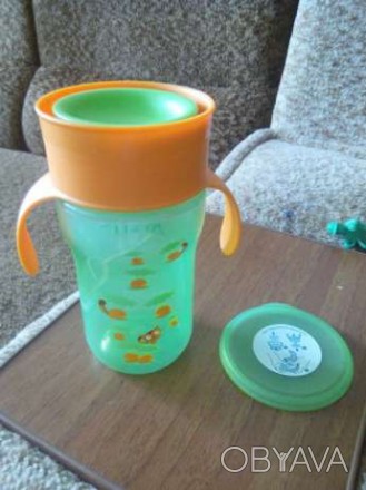 Поильник-непроливайка 300мл для приучения малыша к питью из взрослой чашки. В хо. . фото 1