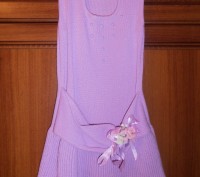 Нарядное сиреневое трикотажное платье с болеро в отличном состоянии на 6-7 лет. . . фото 3