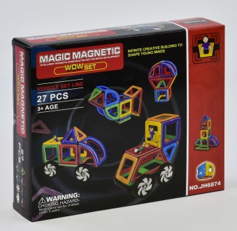 Конструктор магнитный "Транспорт" JH 6874 (27 деталей). Харьков. фото 1