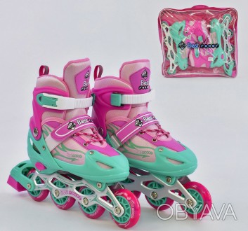 Детские роликовые коньки выполнены в стильном дизайне и яркой расцветке.
Описани. . фото 1