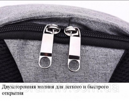 Однолямочный рюкзак, бананка антивор Bobby mini + USB порт и выход для наушников. . фото 7