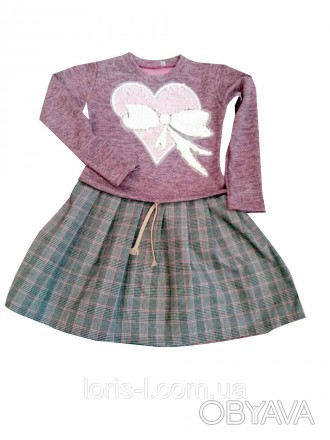 Платья детские для девочек модель с рисунком сердечка с бантиком, на груди. Отли. . фото 1